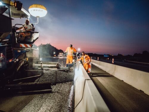 A3 Einbau Asphalt-Lärmschutzbelag